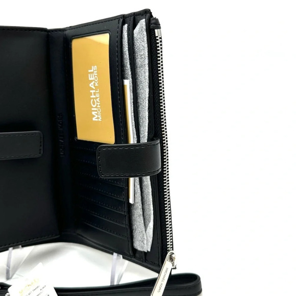 Michael Kors Large Double Zip Wallet Wristlet Black - Picture 8 of 9